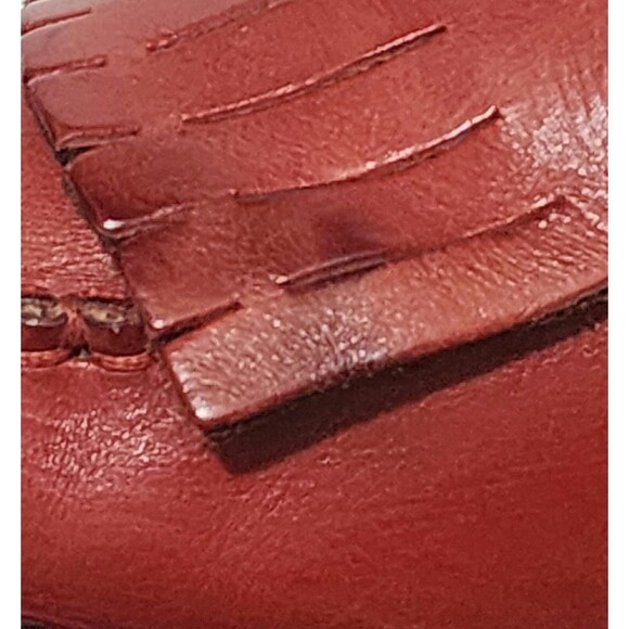 Calzature Celini Italy Mens Leather Loafers Red Tassels Slip-On Shoes IT39/EU 40 - Picture 13 of 13